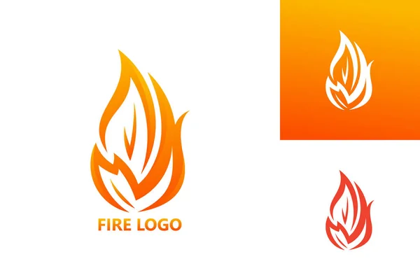 Fogo Logotipo Modelo Design Vector Emblema Design Concept Símbolo Criativo — Vetor de Stock
