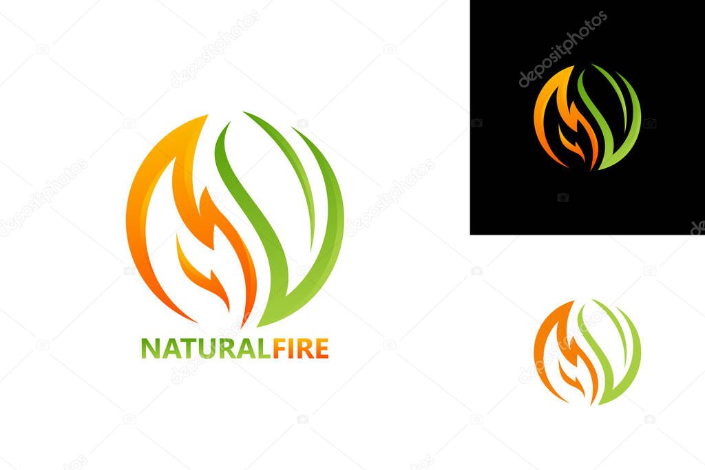 Nature Fire Logo Template Design Vector, Emblem, Design Concept, Creative Symbol, Icon