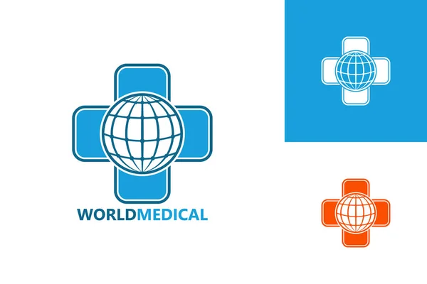 World Medical Logo Template Design Vetor Emblema Conceito Design Símbolo —  Vetores de Stock