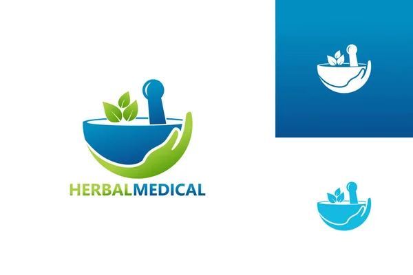 Herbal Medical Logo Template Design Vetor Emblema Conceito Design Símbolo —  Vetores de Stock