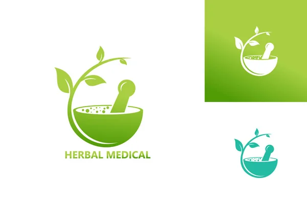 Herbal Medical Logo Template Design Vetor Emblema Conceito Design Símbolo —  Vetores de Stock