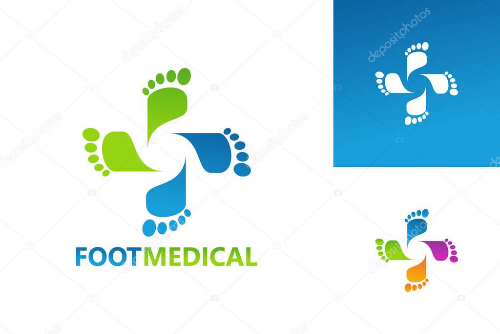 Foot Medical Logo Template Design Vector, Emblem, Design Concept, Creative Symbol, Icon