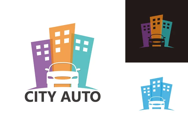 Automotive City Logo Design Șabloane Vector Emblemă Design Concept Simbol — Vector de stoc