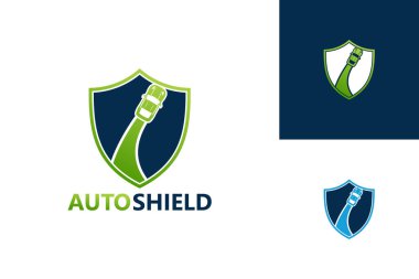Otomotiv Kalkanı Logo Şablonu Tasarım Vektörü, Amblem, Tasarım Konsepti, Yaratıcı Sembol, Simge