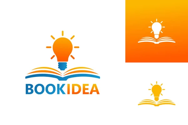 Idea Libro Logo Template Design Vettoriale Emblema Concetto Design Simbolo — Vettoriale Stock