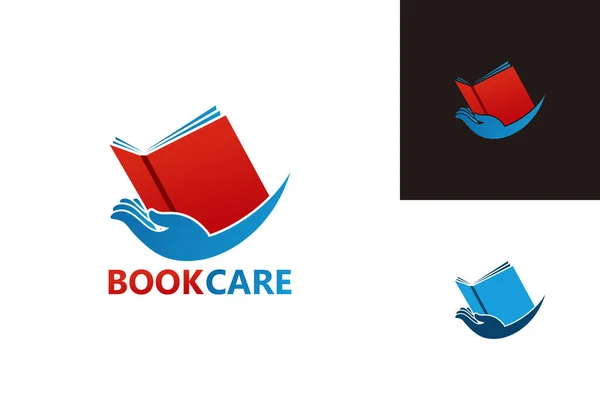 Book Care Logo Template Design Vector Emblem Design Concept Creative — 스톡 벡터