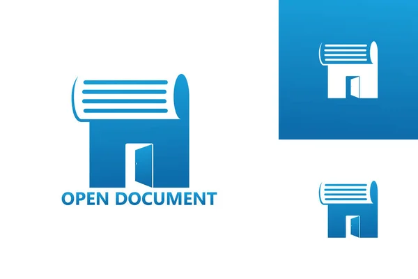 Open Document Logo Template Design Vector Emblem Design Concept Creative — Stock Vector