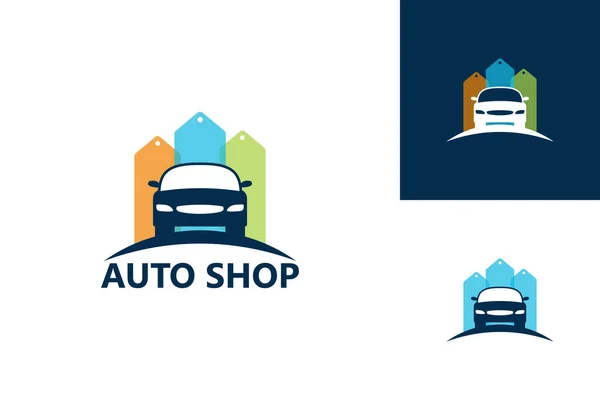 Automotive Shop Design Șabloane Vector Emblemă Concept Design Simbol Creativ — Vector de stoc
