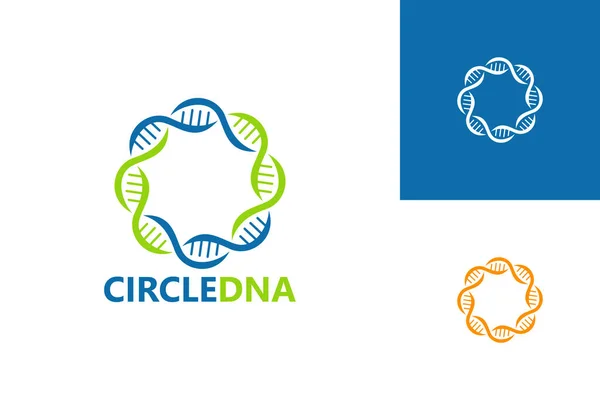 Çember DNA Logo Şablonu Tasarım Vektörü, Amblem, Tasarım Konsepti, Yaratıcı Sembol, Simge