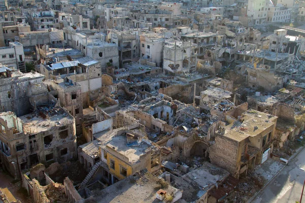 Destroyed Homs Centre Syria — стокове фото