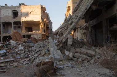 Destroyed Homs centre, Syria