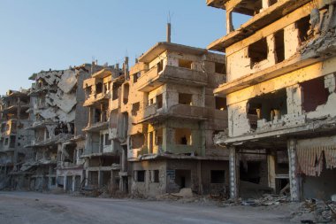 Destroyed Homs centre, Syria