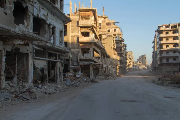 Destroyed Homs Centre Syria — 图库照片