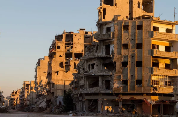 Destroyed Homs Centre Syria — Stockfoto