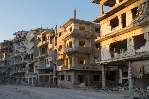 Destroyed Homs Centre Syria — Stockfoto