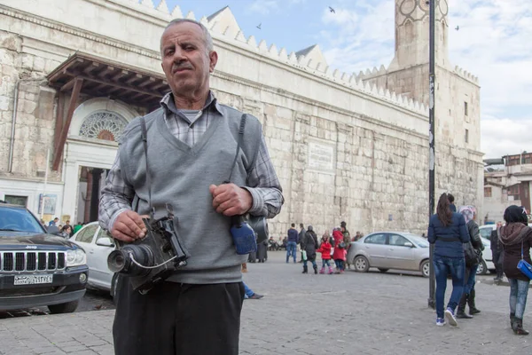 Oude Fotograaf Het Historische Centrum Van Damascus Syrië — Stockfoto