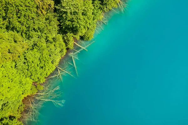 공중에서 크로아티아의 플리트 공원의 호수들 — 스톡 사진