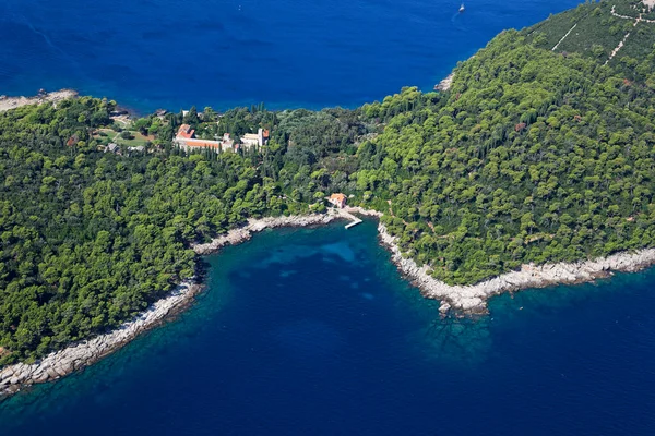 Foto Aerea Dell Isola Lokrum Vicino Dubrovnik — Foto Stock