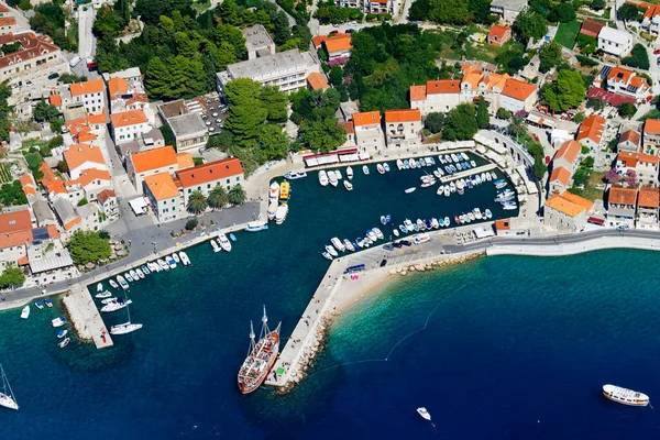 Luchtfoto Van Bol Stad Het Eiland Bra Kroatië — Stockfoto