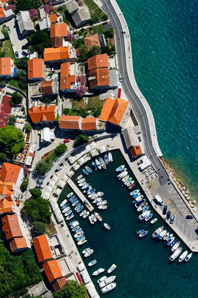 Αεροφωτογραφία Της Πόλης Μπολ Στο Νησί Μπρα Της Κροατίας — Φωτογραφία Αρχείου