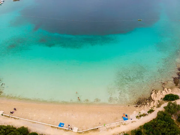 Hırvatistan Murter Adasındaki Plajın Havadan Görünüşü — Stok fotoğraf