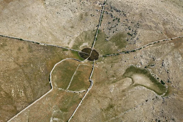 Vista Aérea Del Estanque Agua Dulce Isla Krk Croacia — Foto de Stock