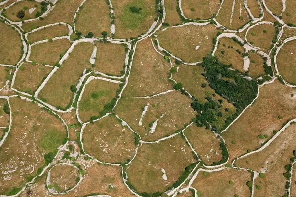 Vista Aérea Labirinto Muralhas Secas Ilha Krk Croácia — Fotografia de Stock