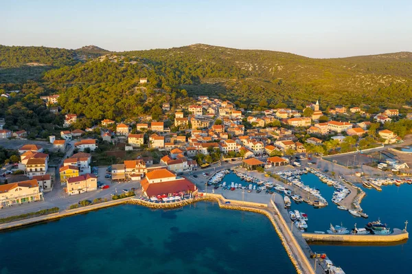 Luftaufnahme Der Stadt Tkon Auf Der Insel Paman Der Kroatischen — Stockfoto