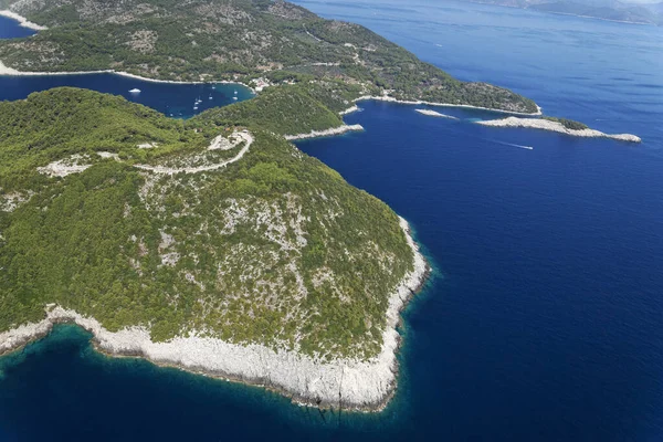 Vista Aérea Ilha Mljet Croácia — Fotografia de Stock