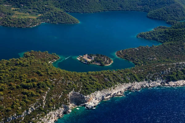 Luchtfoto Van Mljet Island Kroatië — Stockfoto