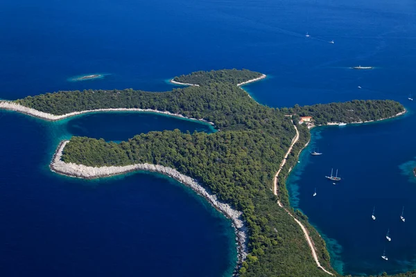 Вид Воздуха Остров Млет Хорватия — стоковое фото