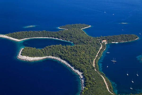 Vista Aérea Isla Mljet Croacia — Foto de Stock