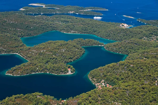 Vista Aérea Ilha Mljet Croácia — Fotografia de Stock