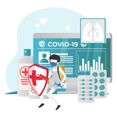 Virüs Kavramı 'yla savaşın, Doktor ve hemşireler Covid-19 Coronavirus' la savaşıyor..