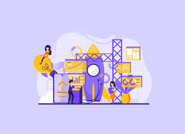 Planlanan küçük insanlar, büyüyen iş adamları, büyümeye çalışan iş adamları, büyük fikirler, web, sunum, baskı için fikrinizi ya da konseptinizi oluşturun..