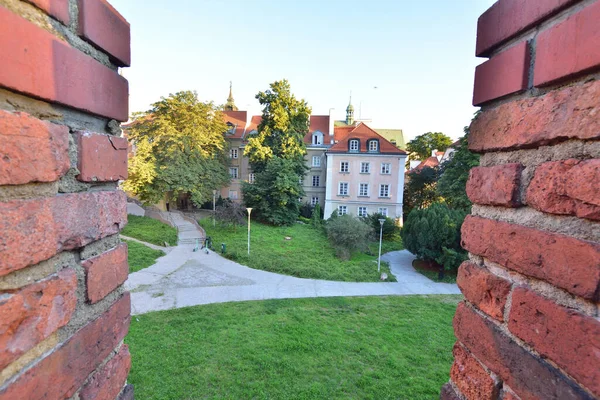 Loops Antiga Muralha Fortificada Barbican Cidade Velha Varsóvia Verão — Fotografia de Stock