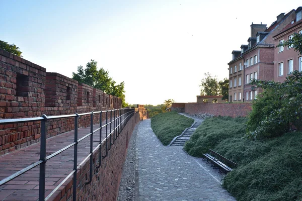 Las Históricas Murallas Defensivas Las Casas Barbican Burgher Varsovia Casco — Foto de Stock