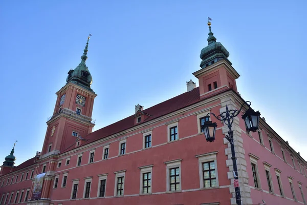 Historische Lantaarns Tegen Achtergrond Van Het Koninklijk Kasteel Warschau Het — Stockfoto