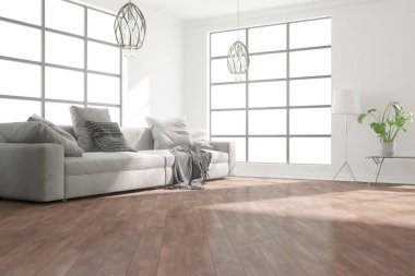 Modern iç tasarım. 3d illüstrasyon