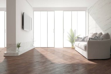 Modern iç tasarım. 3d illüstrasyon