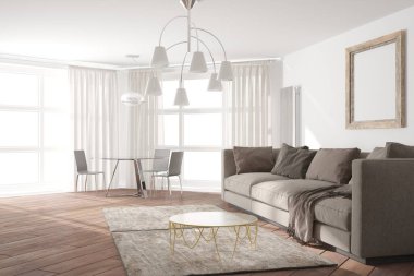 Modern iç tasarım. 3d illüstrasyon