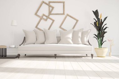 Modern iç tasarım. 3d illüstrasyon