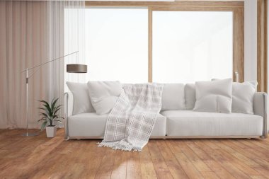 Modern iç tasarım. 3d illüstrasyon