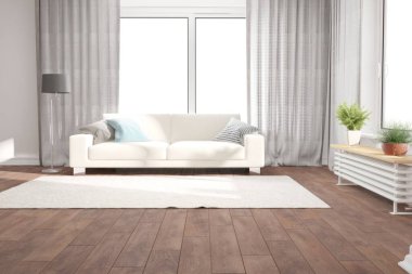 Modern iç tasarım. 3d illüstrasyon