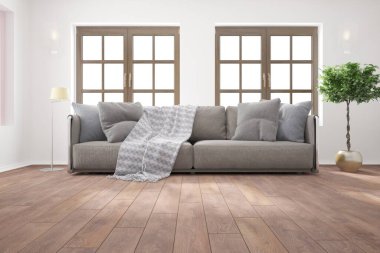 Modern iç tasarım. 3d illüstrasyon