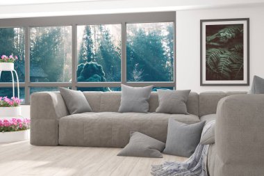 Modern iç tasarım. 3d illüstrasyon