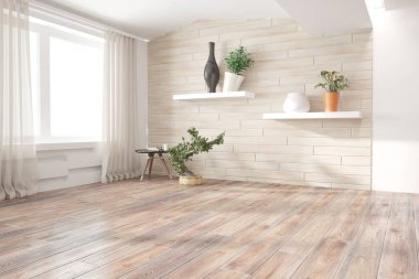 Modern iç tasarım. 3d illüstrasyon