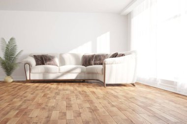 Modern iç tasarım. 3d illüstrasyon