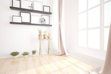 Modern iç tasarım. 3d illüstrasyon