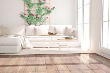 Modern iç tasarım. 3d illüstrasyon